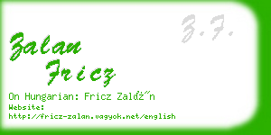 zalan fricz business card